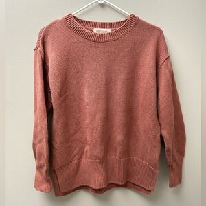 Philosophy Women’s Crewneck 100% Cotton Knit Dusty Pink Sweater